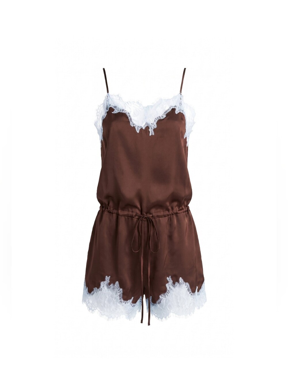 NWT Amanda Uprichard Audrie Silk Romper Brown Tobacco - Sz Med - Picture 4 of 11
